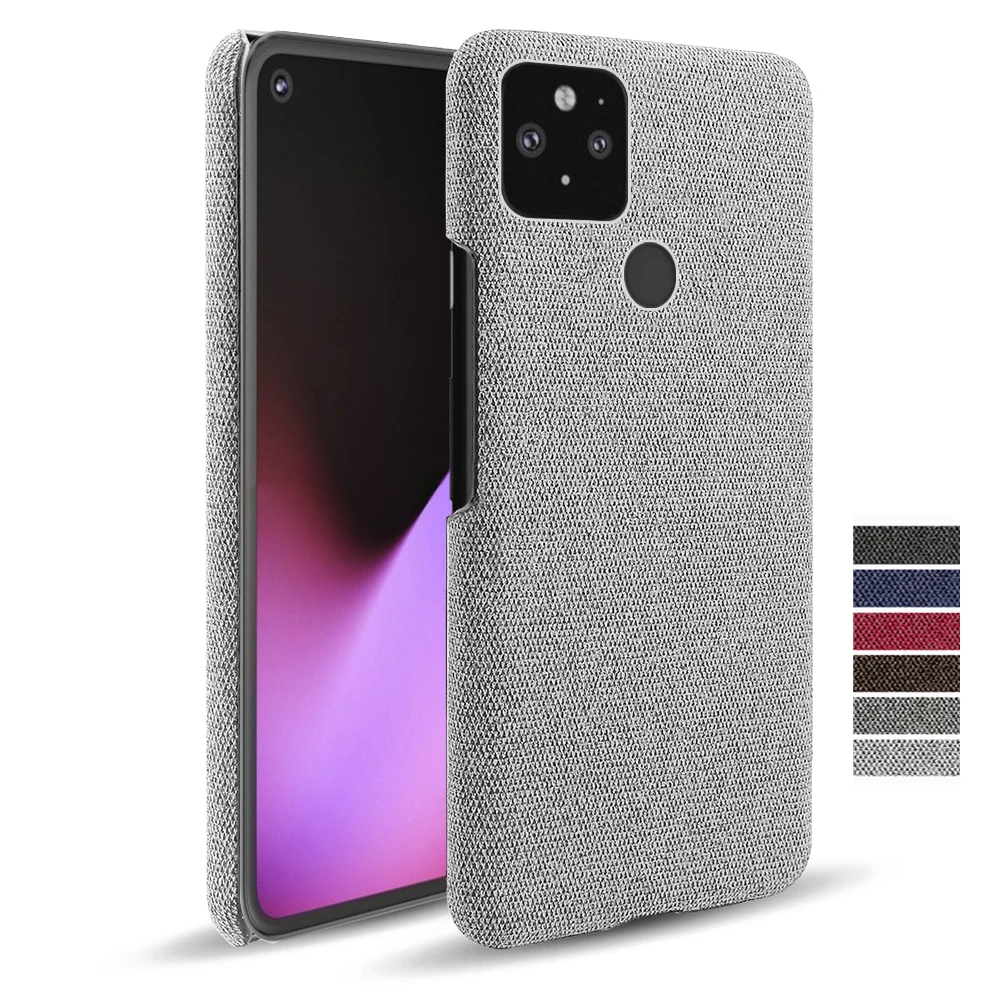 Fabric leather case for Google Pixel 5 5A 4 XL 4XL pixel5 pixel5a, Slim retro hard pc cover for pixel 4XL Funda