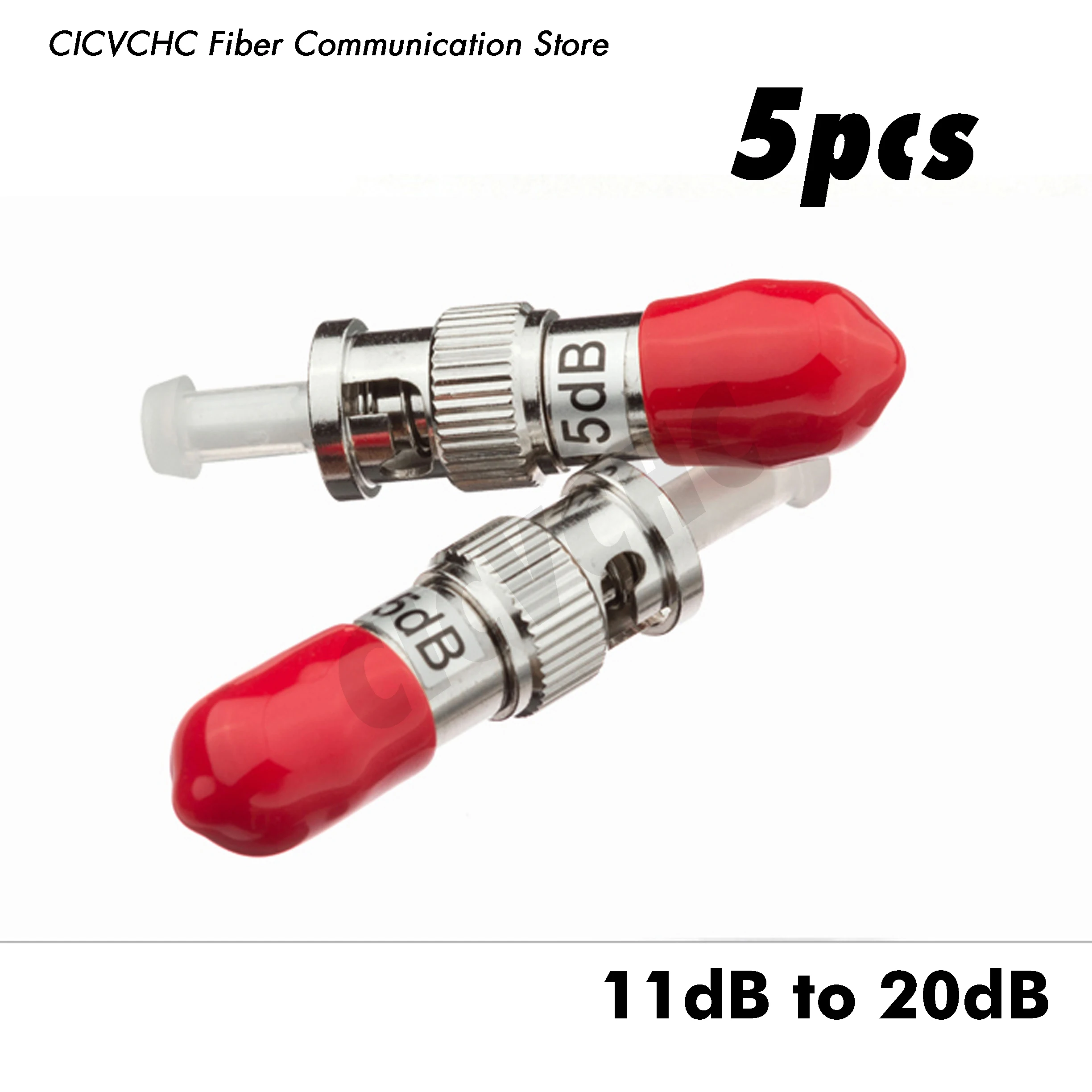 5pcs ST/UPC-ST/UPC Male to Female Attenuators (0, 1 to 25dB)/Fixed/Plug-in type /Fiber Optical