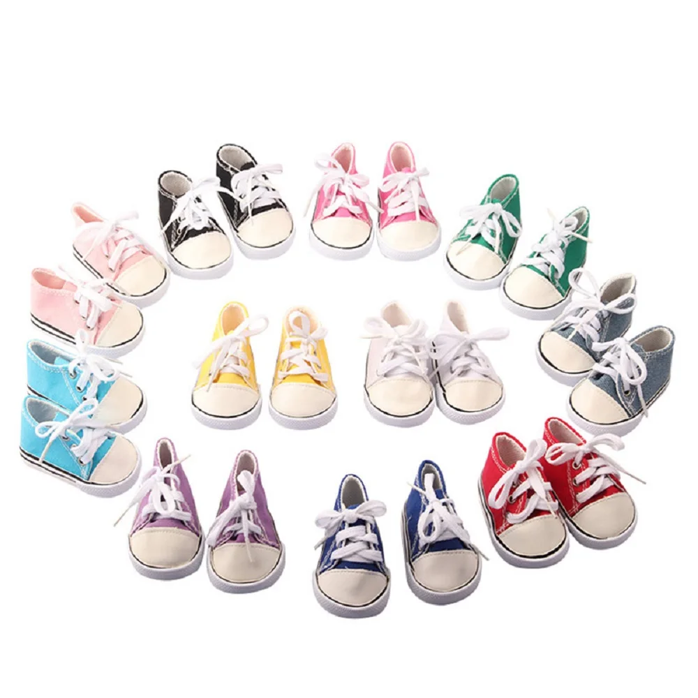 Doll shoes for 18inch 45 cm American' doll Silver leather shoes sneakers shoes