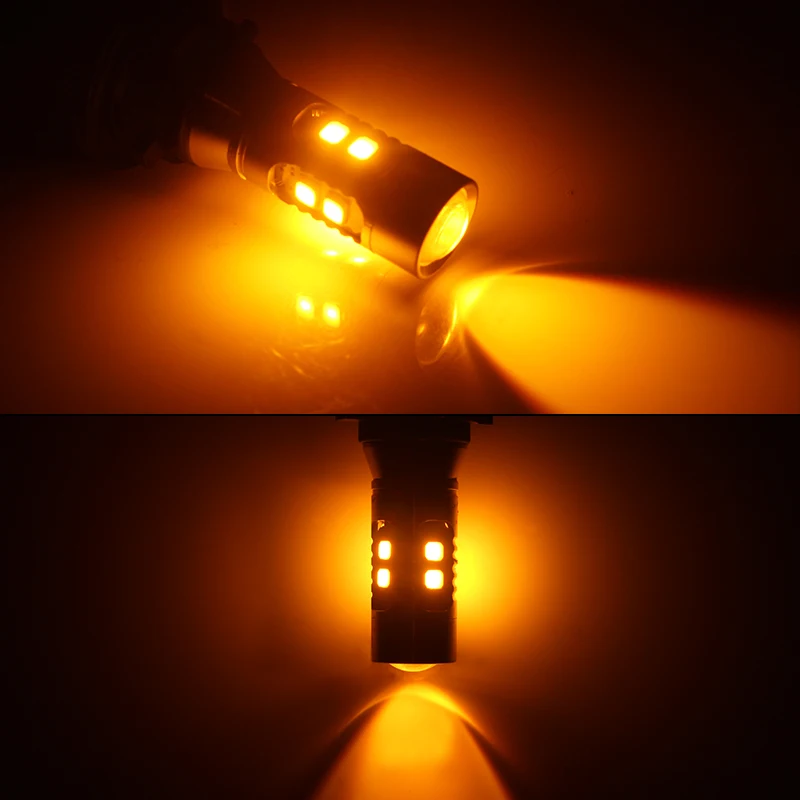 Canbus Error Free PH24W PHC24WY Amber White 10-SMD LED Front Turn Signal Light Bulbs For Audi Cadillac GMC Lincoln Porsche etc