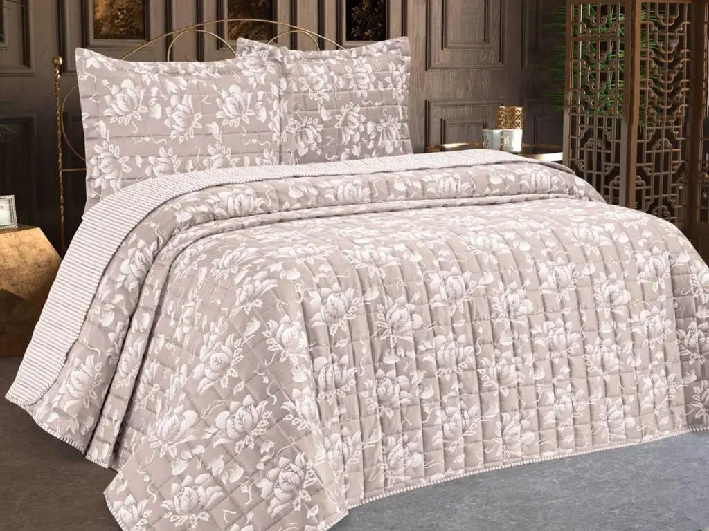 Sofia Double Bed Cover Gray