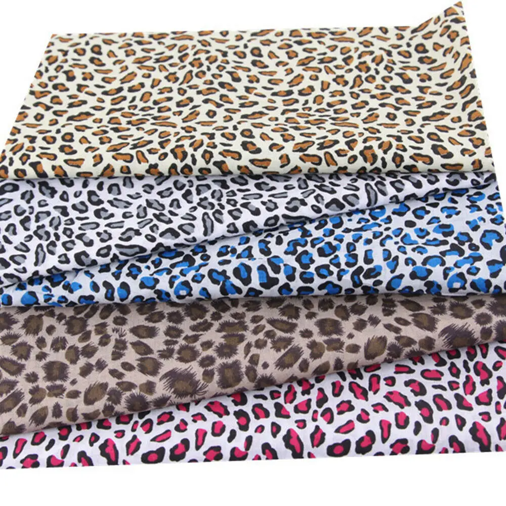 25*25cm Leopard Animal Printed 100%Cotton Plain Fabric Patchwork for DIY Sewing Handmade Clothing Pillow Home Textile Decoration