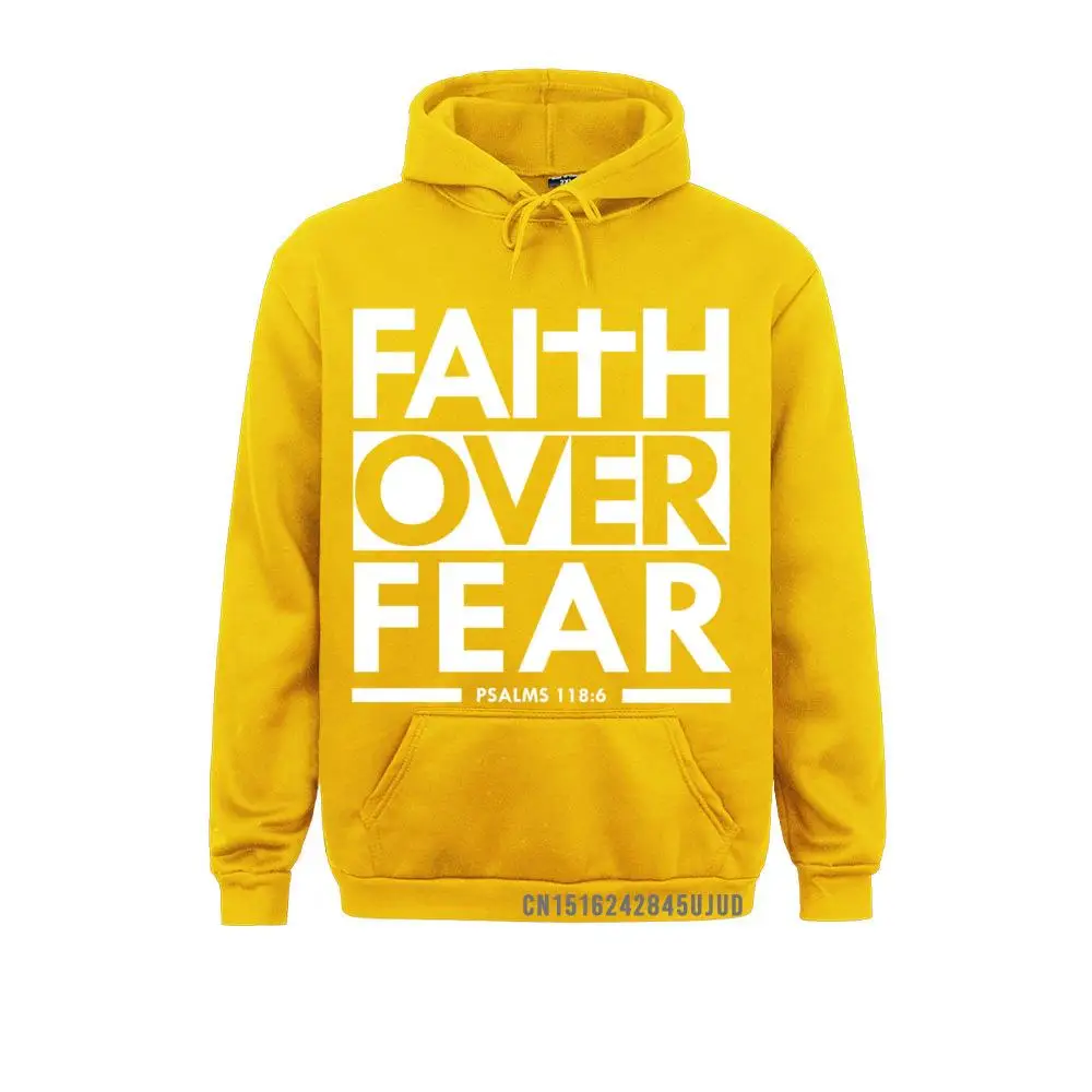 Faith Over Fear Bible Scripture Verse Christian Pullover Hoodie Hoodies High Street Long Sleeve Men Sweatshirts Winter Hoods