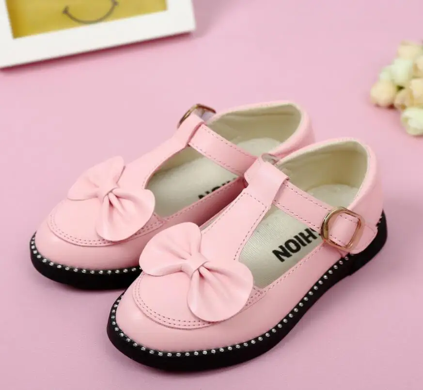 

Leather girls shoes 2019 new children princess shoes girls PU students dance performance shoes kids hollow breathable flats