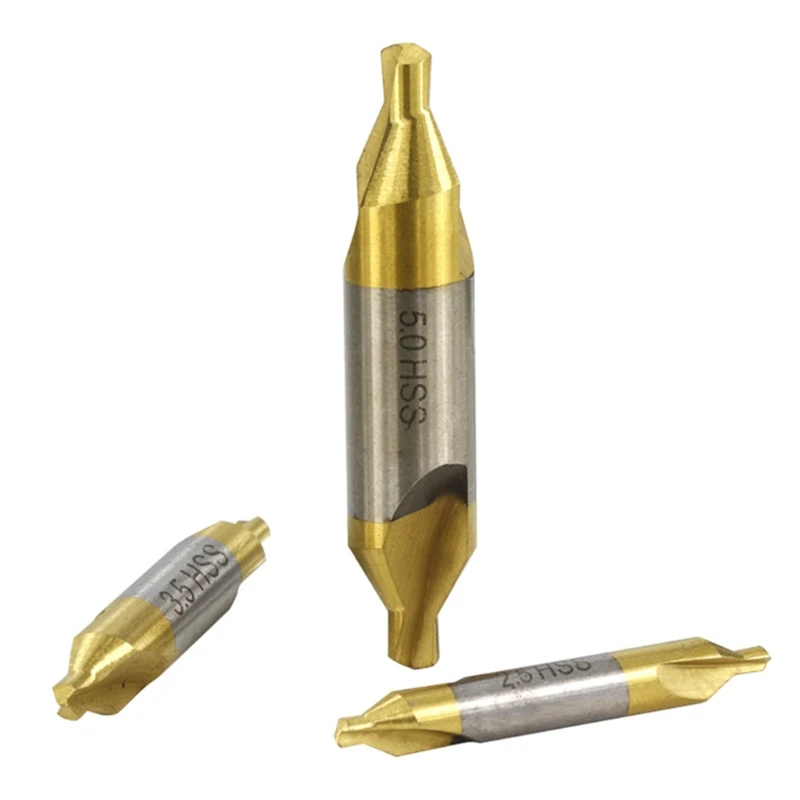 6Pcs 1.0-5.0Mm HSS TiN Coated เจาะชุด Bit โลหะหลุมเจาะรูตัด60องศารวมเจาะบิตชุด U1JB