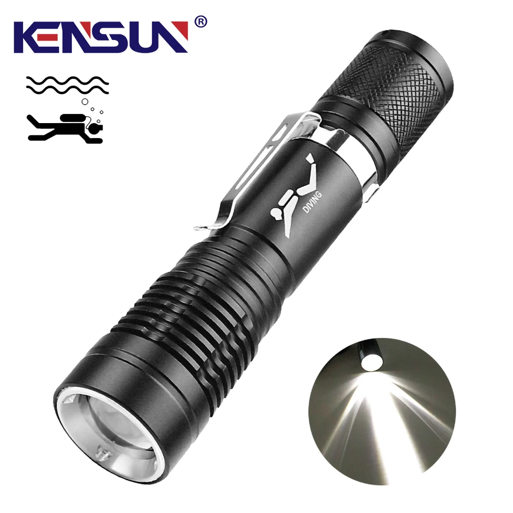 Mini Portable Diving Flashlight Super Bright P20 Wick Rating Professional Diving Light With Hand Rope