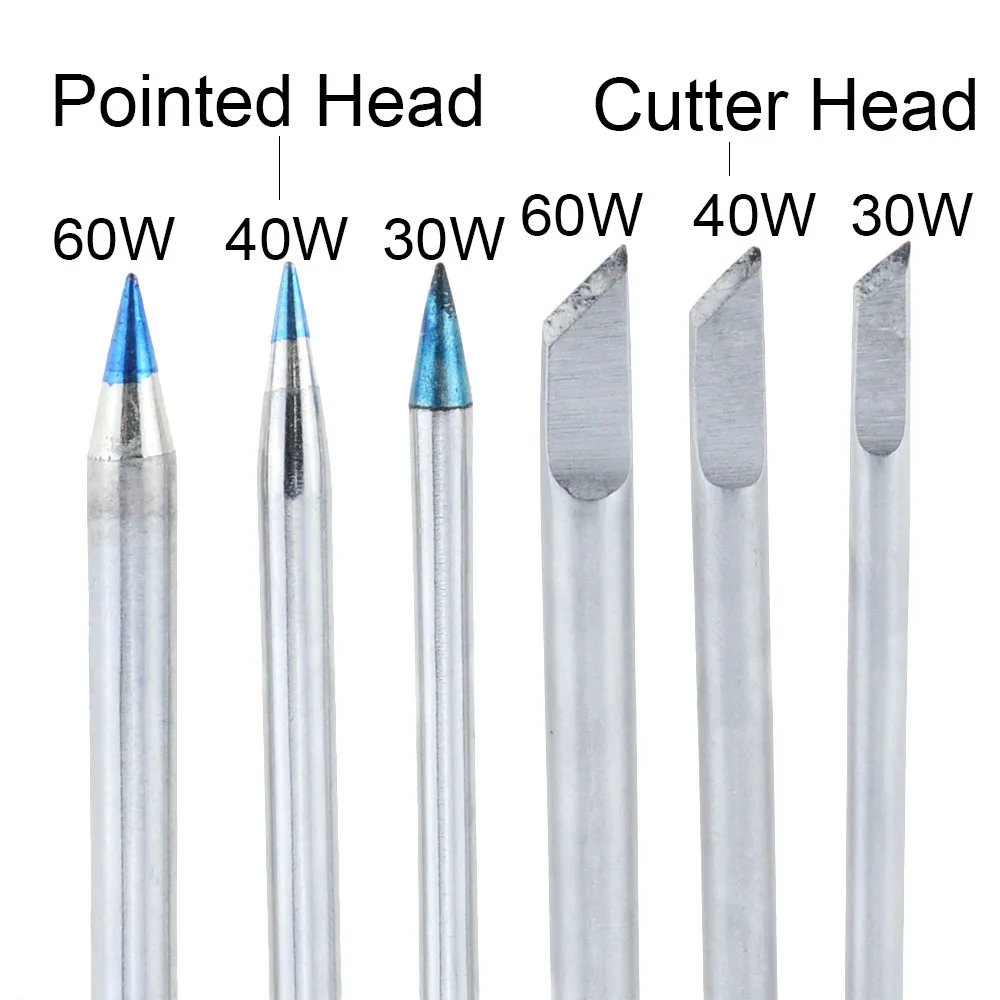 Máquinas de solda elétricas com aquecimento externo, pontas de solda substituíveis, cabeça para 30w, 40w, 60w, 1 peça