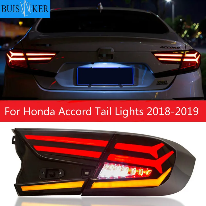 

Автомобильный Стайлинг, светодиодный задний фонарь для Honda Accord, задний фонарь s 2018-2019 для Accord, задний фонарь DRL + сигнал поворота + стоп + задний светодиодный светильник