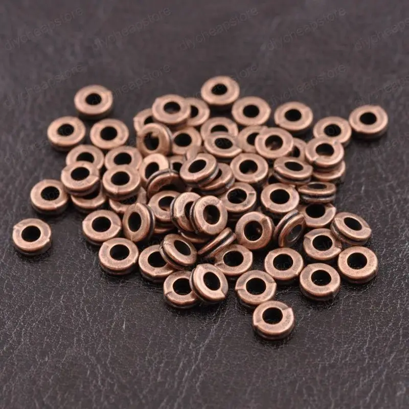 100Pcs Round spacer Tibetan Silver Metal Beads for Jewelry Making DIY jewelry Findings Pendant Charms for Bracelet Making 6MM