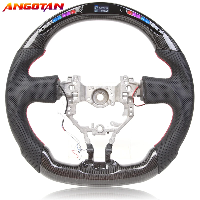 

100% Carbon Fiber LED Display perforated leather Steering Wheel fits for volante Toyota 86