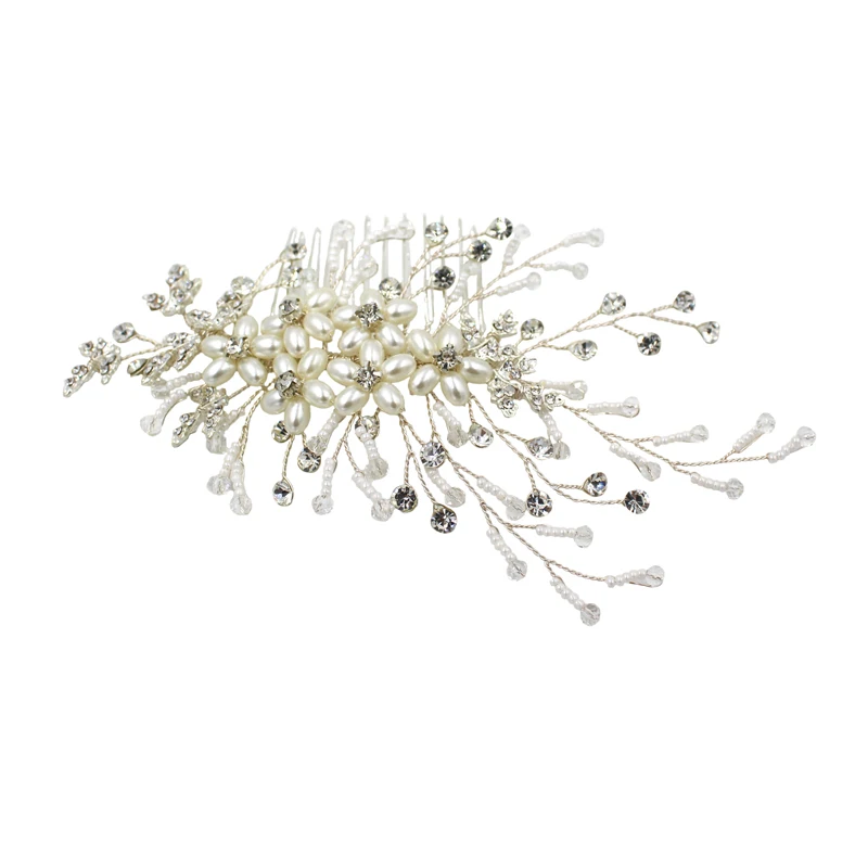 O370 Faux Parels Bloemen Bridal Haar Kam Decoratieve Hoofddeksel Bruiloft Haar Accessoires