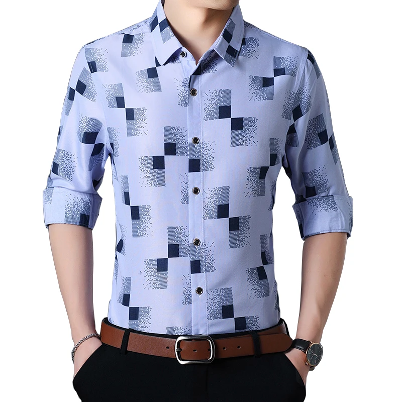 Plaid Shirts Men Fashion 2024 New Autumn Button Down Long Sleeve Casual Social Shirt Business Office Plus Size 7XL