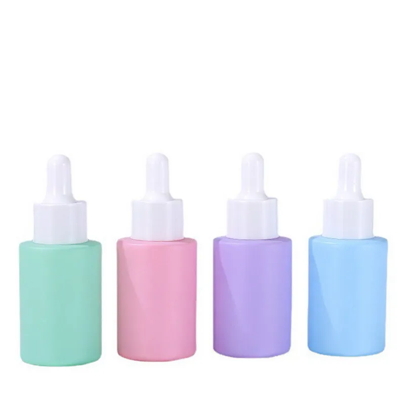 

100Pcs 30ml Macaron Glass Dropper Bottles Essential Oil Bottles Lids Perfume Sample Vials Essence Liquid Cosmetic Containers