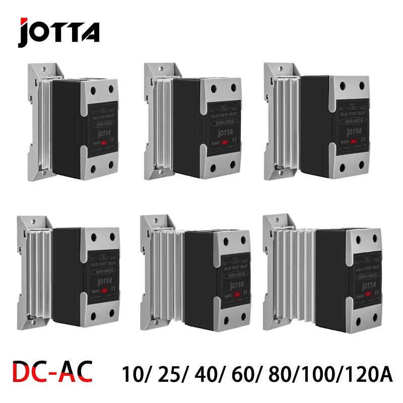 Din Rail Mounted SSR Single Phase Solid State Relay With Heat Sink SSR 10DA 25DA 40DA 60DA 80DA 100DA 120DA