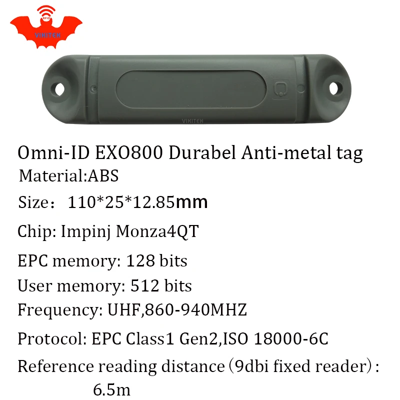 UHF RFID anti-metal tag omni-ID EXO 800 EXO800 915mhz 868mhz Impinj Monza4QT EPCC1G2 6C durable ABS smart card passive RFID tags