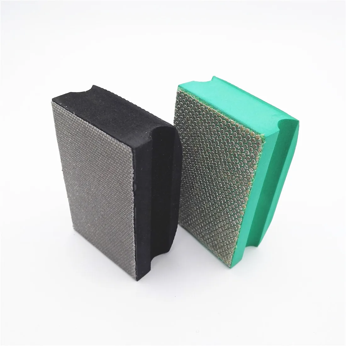 SHDIATOOL-almohadilla de pulido a mano de diamante galvanizado, almohadillas de mano con respaldo de espuma dura de 90x55mm para piedra de granito y mármol, 2 unidades