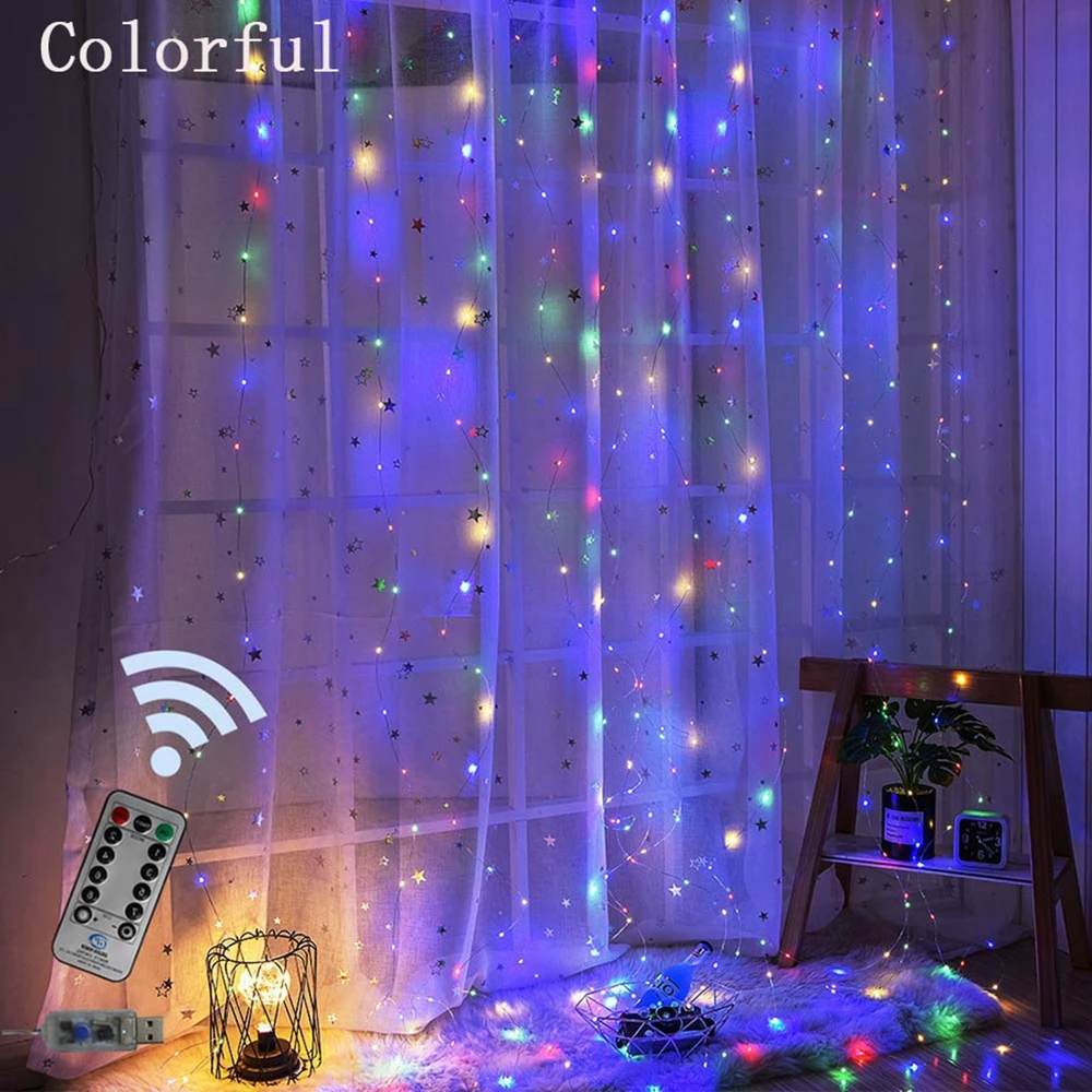 3x1/3x2/3x3m Led Icicle Curtain Fairy String Lights Christmas Lights For Wedding Home Garden Party Garland Decoration