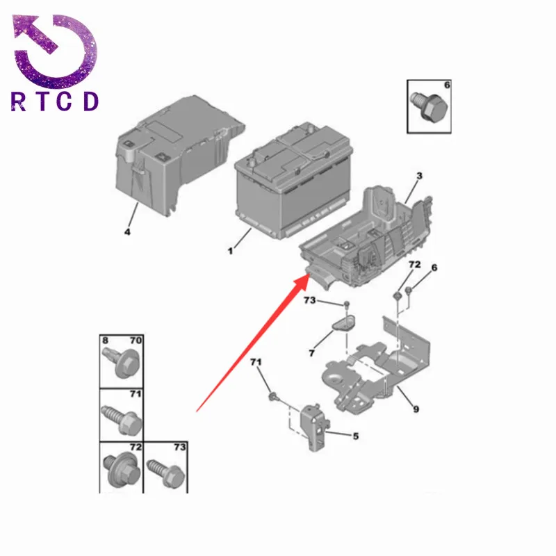 Slot coperchio batteria 9801801880 per Peugeot 208 2008 301 207CC Citroen DS3 C3CR Elysee Yunyi C4 airsd