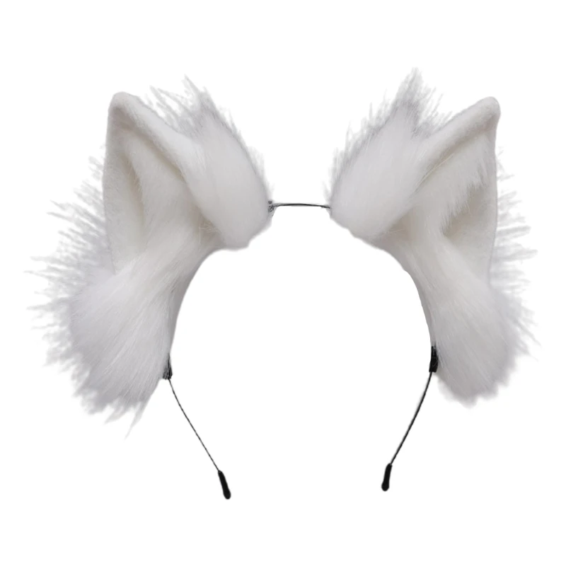Handgemachte Katze Faux Pelz Ohren Stirnband Einfarbig Flauschige Plüsch Tier Haar Hoop Anime Phantasie Kleid Partei Cosplay Kostüm