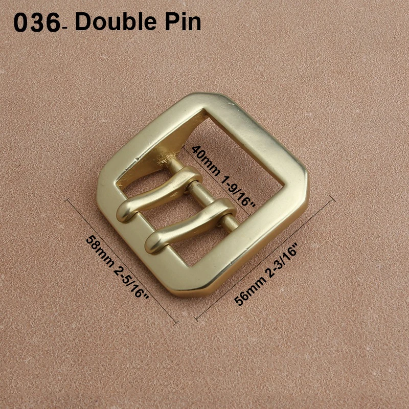 1pcs Solid  Brass 40mm Belt Buckle End Heel Bar Buckle Single/ Double Pin Heavy-duty for Leather Craft Strap Webbing Dog Collar