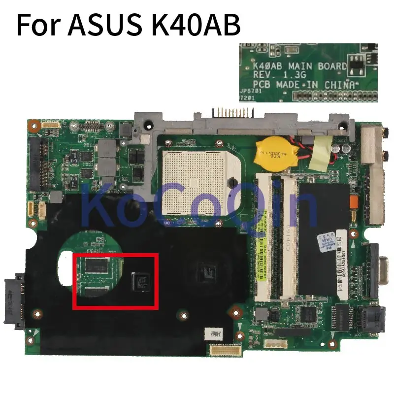 Laptop Motherboard For ASUS K40AB Notebook Mainboard REV.1.3G  DDR3  with Graphics card