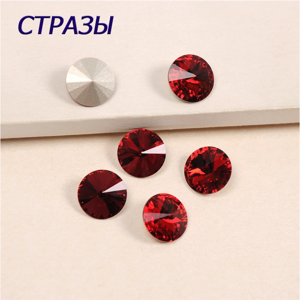 CTPA3bI Siam Strass Rivoli Round crystal Glass sew on rhinestone with claw Silver gold base loose rhinestone for DIY Accessories