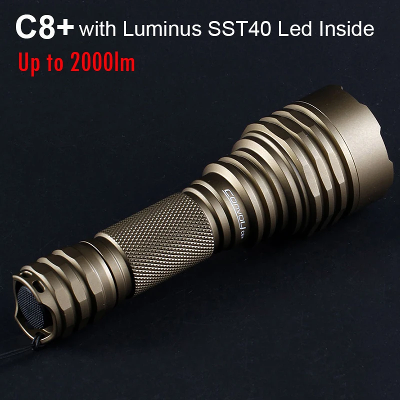 

Convoy C8 Plus with Luminus SST40 Led Flashlight Linterna Desert Tan 18650 Torch 2000lm Camping Lamp Tactical Fishing