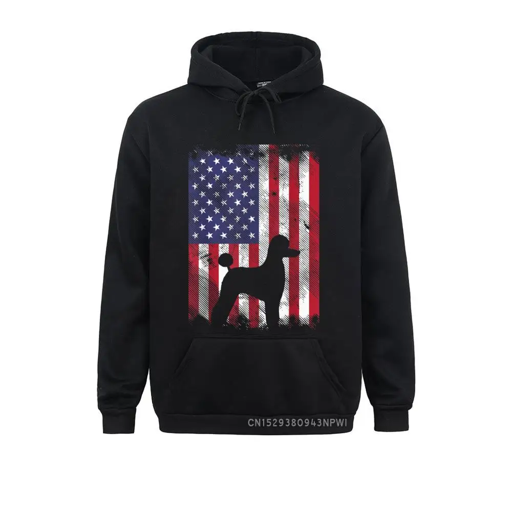 

America Flag Poodle Patriotic Dog Lover Owner Gift Pullover Hoodies Oversized Man Sweatshirts Funny Thanksgiving Day Clothes