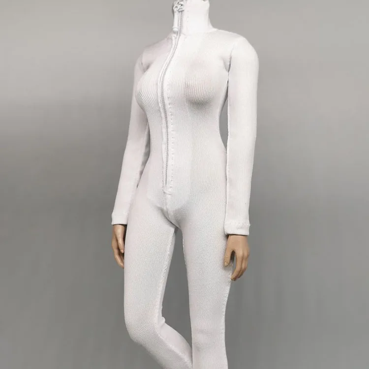 1/6 feminino soldado bodysuit estiramento apertado zíper frontal aberto macacão estiramento corpo meia caber 12 "figura de ação decoração do corpo