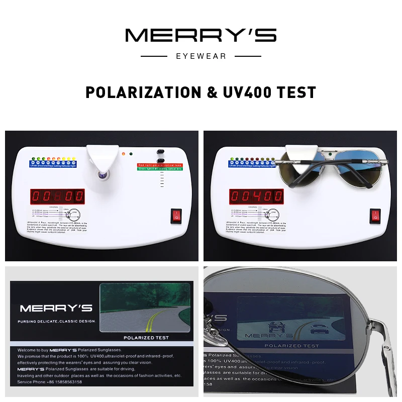 MERRYS DESIGN Men Classic Aluminum HD Polarized Pilot Sunglasses Aviation Frame For Driving UV400 Protection S8725