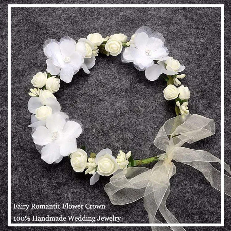 CC Flower Headband Hairbands Hair-Jewelry Wedding Hair Accessories for Women Crown Tiara Party Beach Headdress Fine Gift TS054