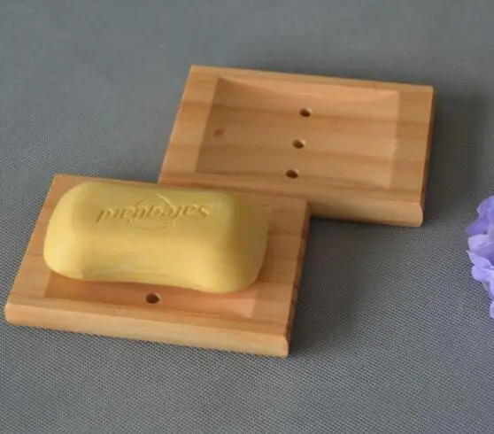 

Natural Bamboo Wood Soap Dish Storage Holder Bath Shower Plate Bathroom