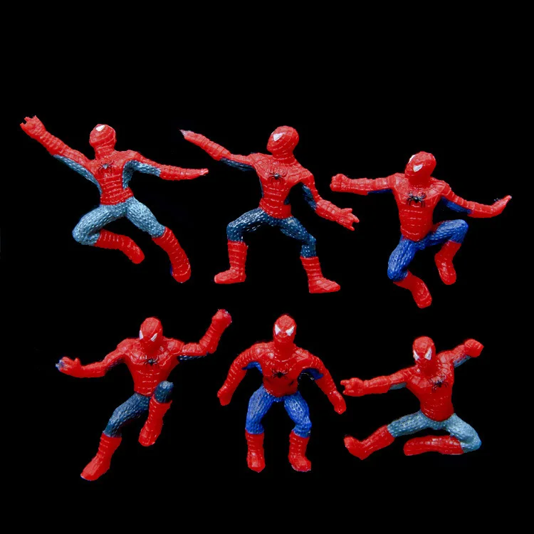 6pcs/set Mini Spider-Man Figure The Avengers mavel Spiderman Spider Man PVC Action Figure Toys Children Gifts