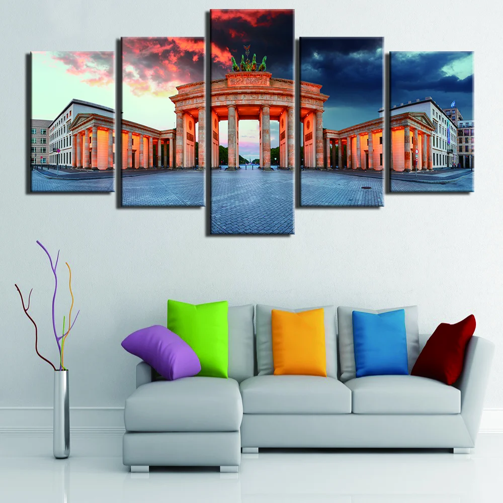 

Wall Art Canvas Painting Gate Posters 5 Pieces Modern Germany Berlin Home Decor For Living Room Modular Pictures Artwork
