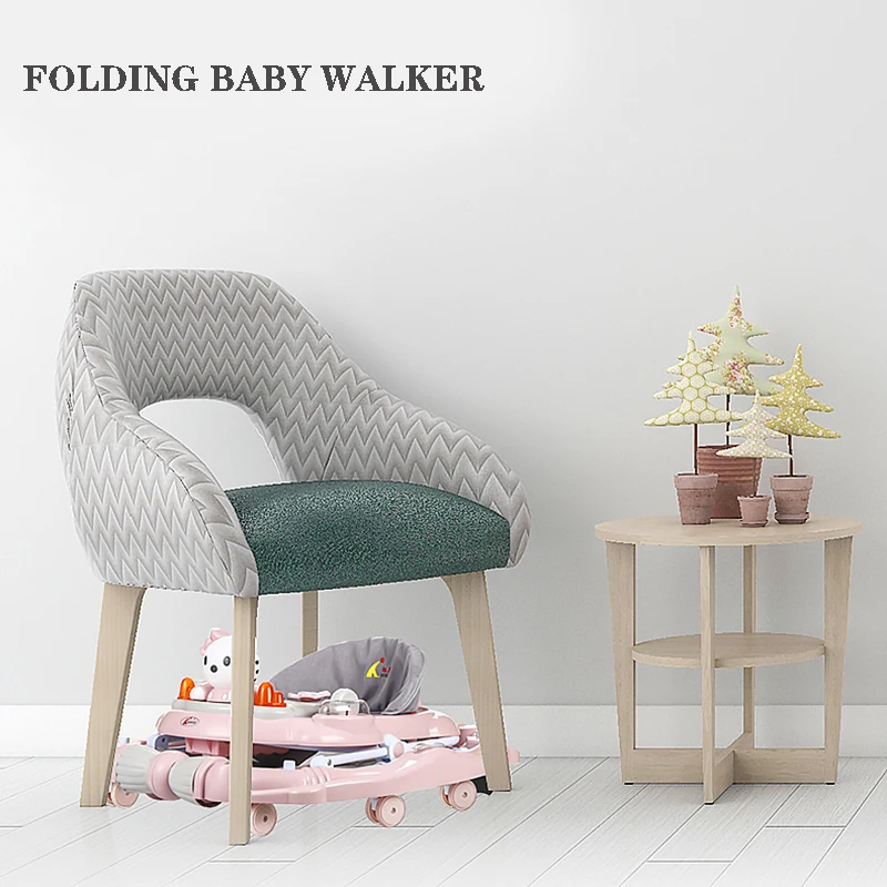 Multifuncion Antirollover Safety Baby Walker Folding Newborn Learning Walking Car Anti-O Leg Musical Baby Walker with Wheels