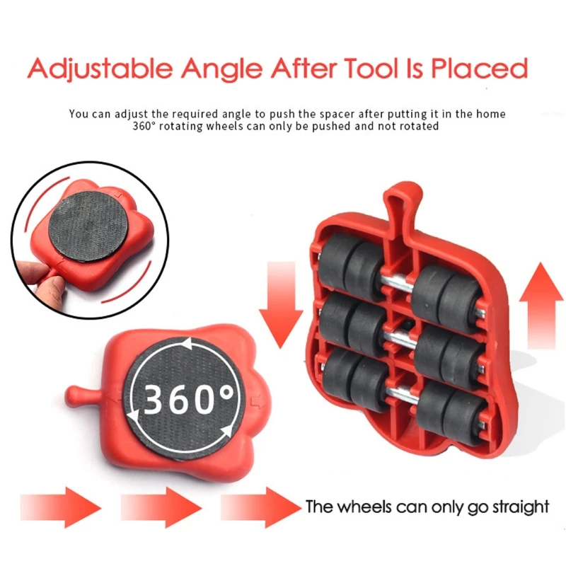 Heavy Duty Furniture Lifter 4 Appliance Roller Sliders with 660 Lbs Load Capacity Adjustable Height Lifting Tool