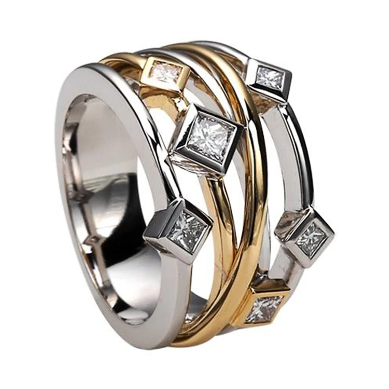 CAOSHI Fashionable Design Line Cross Ring Women Trendy Female Modern Lady Style Accessories Statement Jewelry Chic Finger-ring