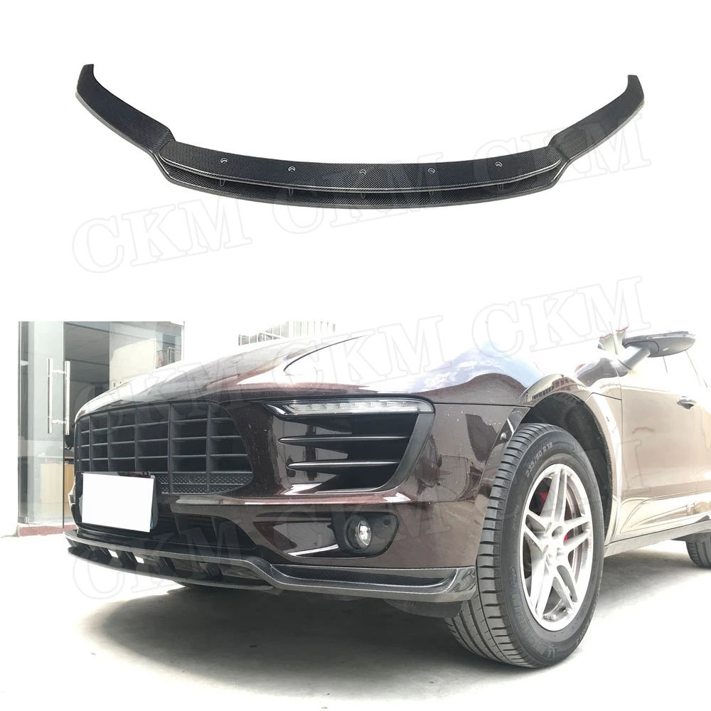 

Carbon Fiber Front Bumper Lip Chin Spoiler Splitters Front Lip Spoiler For Porsche Macan 2017 2018 Car Styling