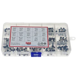 300 pezzi 15 valori Kit assortiti Transistor TO-92 S9012 S9013 S9014 S8050 S8550 2N3904 2N3906 BC327 BC337 TL431 MPSA42 MPSA92 A1015