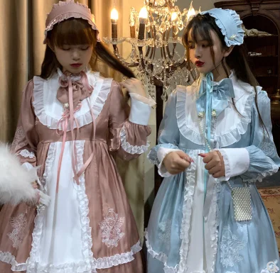 Robe de princesse gothique avec manches bouffantes pour filles, tenue cosplay à nœud papillon, style kawaii vintage, taille haute, Lolita cos loli