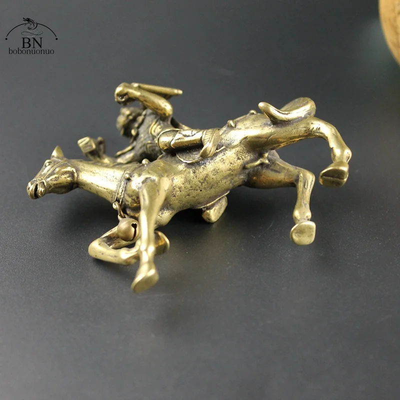 Pure Copper Monkey Riding Horse Statue Miniature Figurines Home Desk Feng Shui Ornaments Crafts Decor Bring Good Luck And Wealth