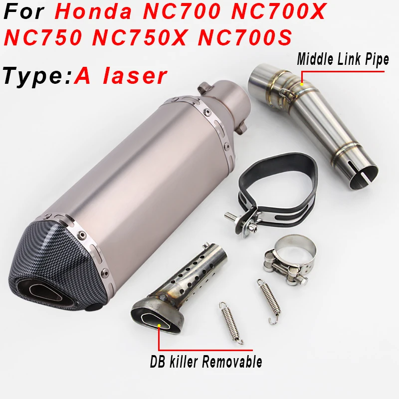 Slip on For Honda NC700 NC700X NC750 NC750X NC750S Motorcycle Exhaust Muffler Modified DB Killer Escape Moto Middle Link Pipe