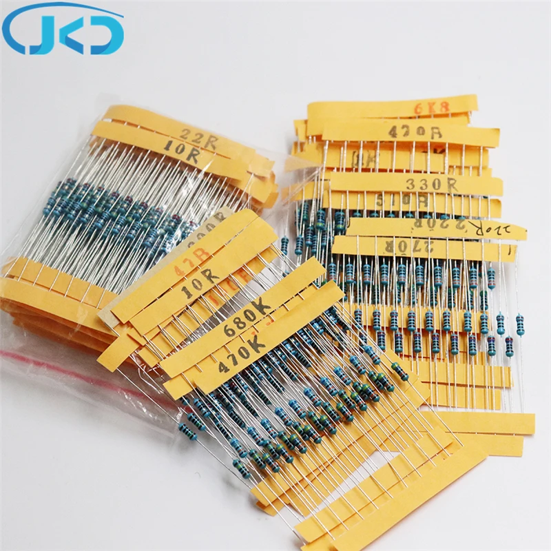 300Pcs 10 -1M Ohm 1/4w Resistance 1% Metal Film Resistor Assortment Kit Set 30Kinds*10pcs=300PCS