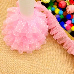 3YD polka dot lace fabric 3D lace decoration 2.5cm lace collar doll sewing accessories for clothes