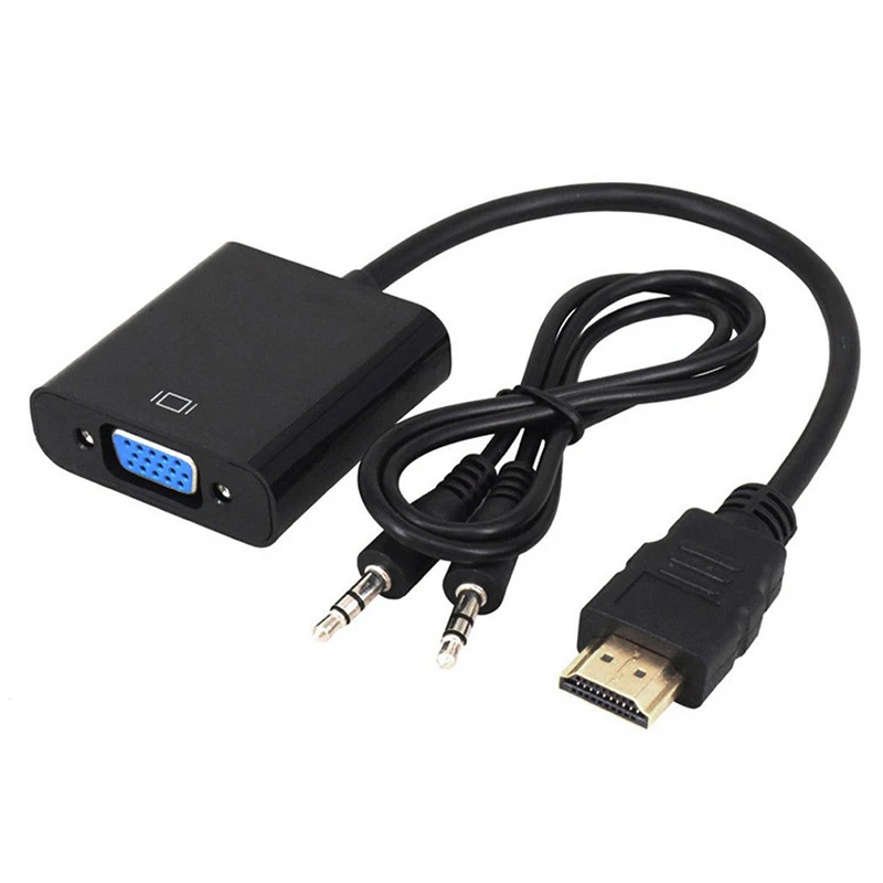 5pcs/lot HDMI to VGA Cable Converter Digital Analog HD 1080P For PC Laptop Tablet HDMI Male To VGA Famale Converter Adapter