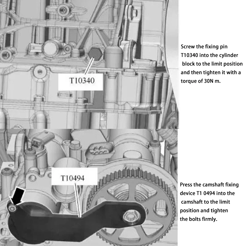 T10494 Camshaft Locking Tool 2PCS Engine Timing Tool For Audi Volkswagen Golf New Jetta 1.4 1.6 EA211