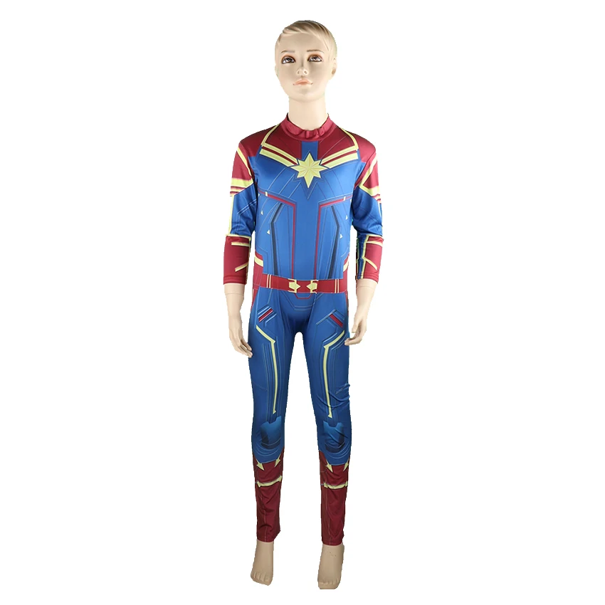 Superhero Costumes Zentai Girl Jumpsuits Halloween Costume for Kids Captain Cosplay Anime Movie Tight Carnival Clothes Dress