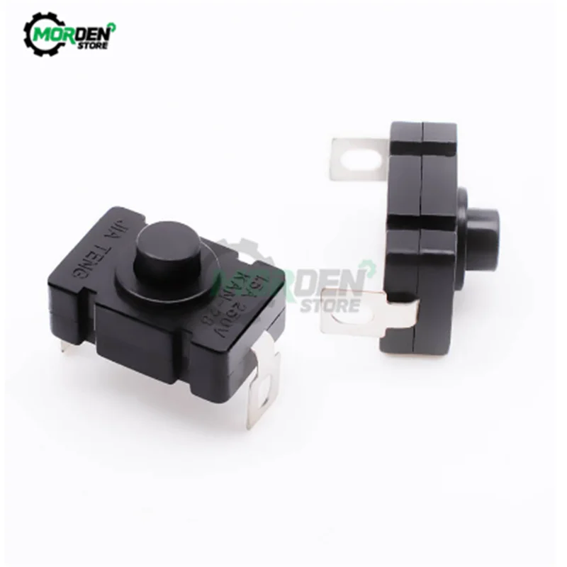 5Pcs 18*12MM KAN-28 Flashlight Switch 1.5A 250VAC Self Locking Patch Type Push Button Switch 2P-ON-OFF Switches