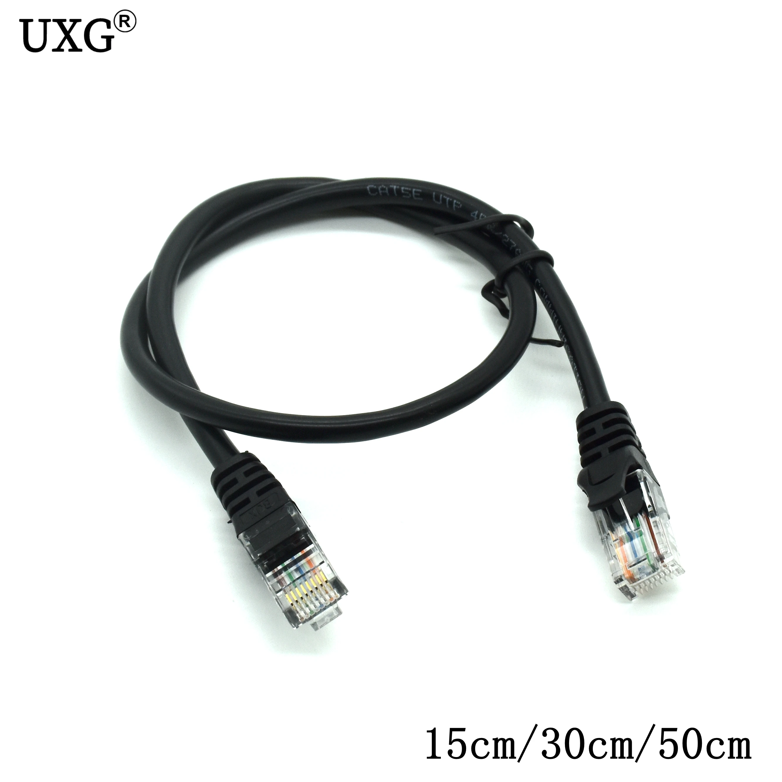 Czarny 10CM CAT5 CAT5e CAT6e UTP kabel sieciowy Ethernet z męskiego na męskie RJ45 Patch LAN krótki kabel 15cm