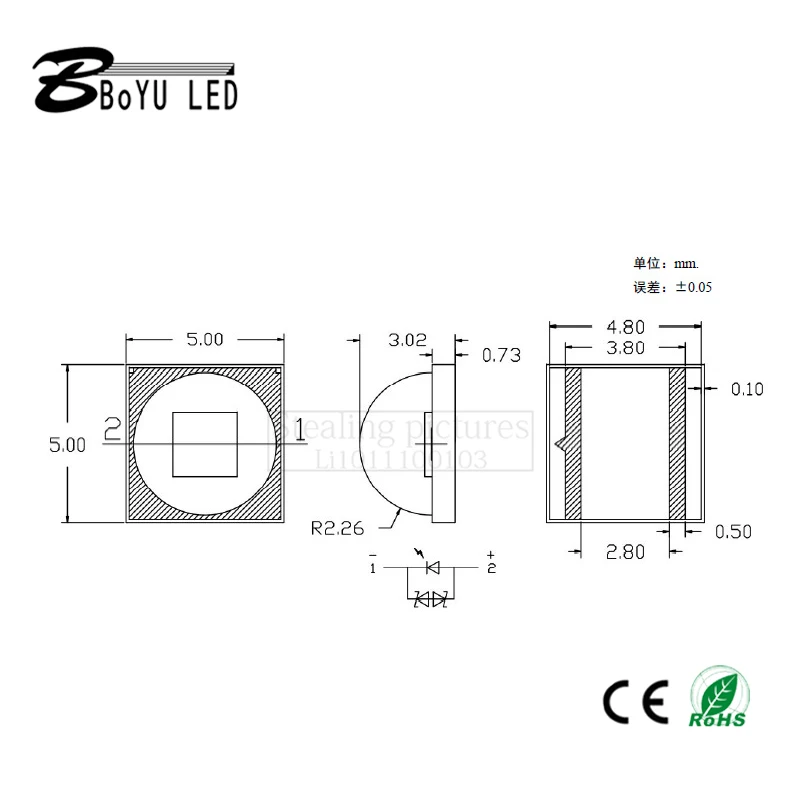 High-power Cree LED 5-10W ceramic flashlight lamp beads 5050 LED lamp beads cree xml t6 lamp beads